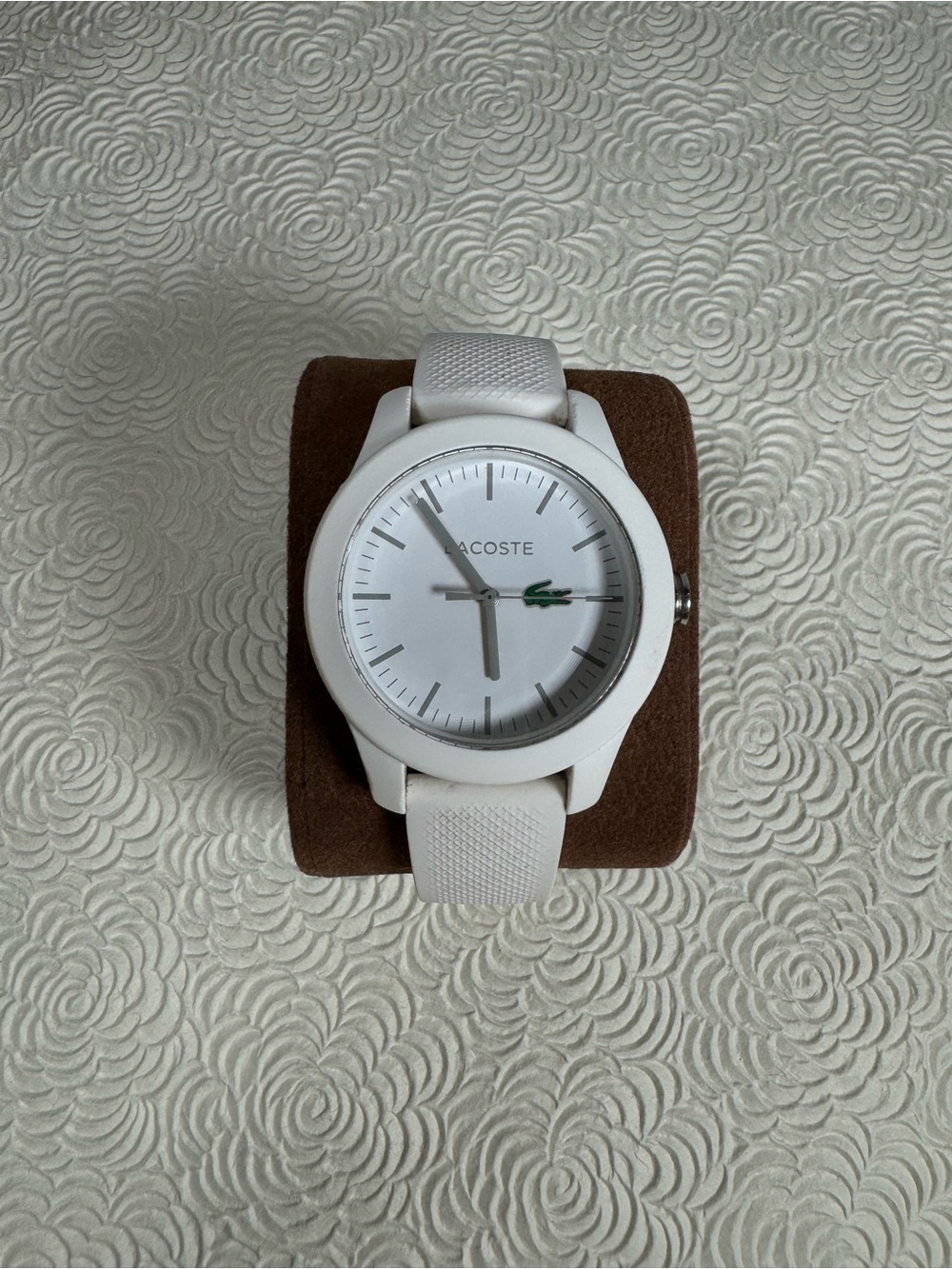 Lacoste 12.12 White Quartz Silicone Pique Strap Watch